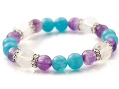 四神 アメジスト アクアマリン ブレスレット パワーストーン ブレスレット レディース 天然石 数珠 アクセサリー