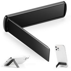 「在庫わずか」スマホスタンド 小型 簡単非常に軽量で薄い合金製携帯電話ホルダーブラック