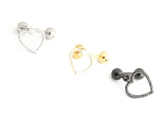 １８Ｇ軟骨オープンハート ボディピアス 軟骨ピアス 耳ピアス 片耳ピアス