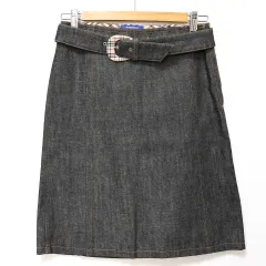 バーバリーブルーレーベル BURBERRYBLUELABEL スカート デニム ベルト付き a913053n