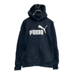 PUMA プリント スウェット パーカー プーマ キッズ L ブラック プルオーバー 古着卸 アメリカ仕入 a610-5016