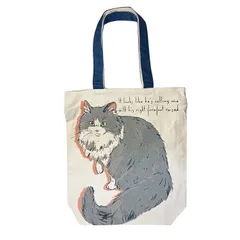 縦型 A4 トートバッグ ノラふりむき 21141A 猫 ノルウェージャンフォレストキャット ノルジャン キャンバス トート 帆布 サブバッグ