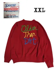 USA製 90s SANTEE 古着プリントスウェットトレーナー 赤　XXL　OR00055