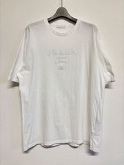 PRADA プラダ 半袖 Tシャツ トップス 白 ホワイト 同系色 ロゴ メンズ レディース XXLサイズ 極美品