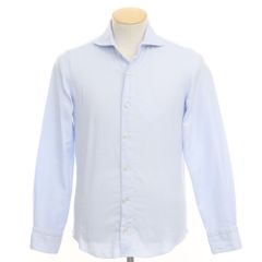 【中古】フィナモレ Finamore ホリゾンタルカラー ドレスシャツ ライトブルーxホワイト【サイズ37】【メンズ】