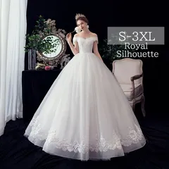 ウェディングドレス 大きいサイズ ホワイト 白 オフショルダー レース チュール S M L XL LL 2XL XXL 3XL XXXL 花嫁 披露宴 パーティー プリーツ レース 透け感 紐タイプ 結婚式 刺繍 謝恩会