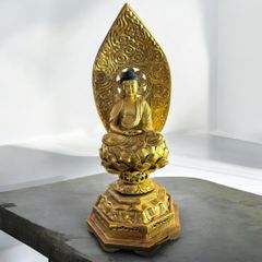 阿弥陀如来像 全長約60cm 江戸期 木製 木彫 仏像 仏具 仏教美術 伝統工芸 流】仏教美術 木彫阿弥陀如来立像 AV267