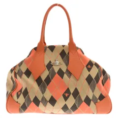 Vivienne Westwood (ヴィヴィアンウエストウッド) メタルオーブロゴ アーガイル柄 ヤスミンバッグ オレンジ/ベージュのサムネイル