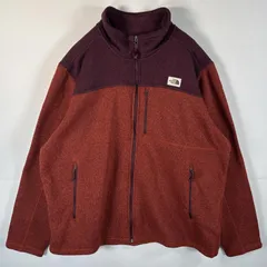 古着 ザ・ノースフェイス THE NORTH FACE フルジップフリースジャケット ワンポイントロゴ刺繍 大きいサイズ ニット XXXL  ブラウン系 メンズ