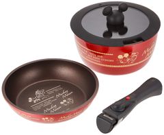 取っ手が取れる 鍋 ＆フライパン セット IH ガス火 対応 20cm 蓋付き ANFP2 スケーター ミッキーマウス ミッキー Mickey 男の子 女の子スケーター(Skater) 取っ手が外れる 鍋 20cm フライパン 20cm ガラス蓋 20cm 取