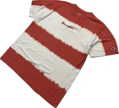 Champion ☆ タイダイ 染め ボーダー 半袖 Tシャツ XL オレンジ ホワイト 春夏 スポーツ ストリート アメカジ 古着 チャンピオン■J290