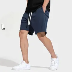 [L]メンズ ファッション 服 男性用 オシャレ シンプル 大人 かっこいい 大きいサイズ ストリート 紳士服 アメリカン スポーツ ズボン カジュアル ソリッド カラー ジッパー ニット テリー コットン ハーフ トレーニング フィットネス パンツ