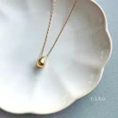 ◆ 163 ドロップ ネックレス 45cm K16GP ゴールド アクセサリー ◆　再販 定番 人気 大人 上品 きれいめ シンプル ペンダント 雫