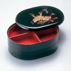 紀州塗り ９寸 小判オードブル 金彩兜 運動会 大型 弁当箱 おしゃれ 2段 お重箱 かわいい おせち 正月 花見 日本製 国産