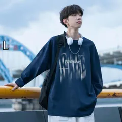 [L]秋冬 コーデ メンズ  服 シンプル ファッション オシャレ 大人 かっこいい 大きいサイズ ストリート 紳士服  綿 ヘビー 長袖 T シャツ レトロ インナーウェア プリント スウェット シャツ