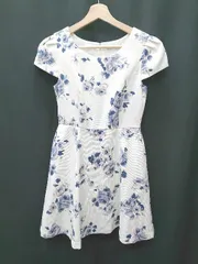 ◇ CECIL McBEE セシルマクビー 花柄 フラワー 半袖 ミニ丈 ワンピース サイズM ホワイト ネイビー ピンク レディース P  【1408200005785】