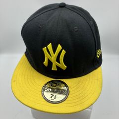 NEW ERA ニューエラ 59fifty MLB NY ニューヨーク・ヤンキース キャップ ブラック イエロー 黒 黄色 メンズ ベースボール CAP ストリート 59cm 帽子 SG149-34