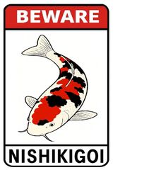 ブリキ看板 錦鯉 鯉 コイ 魚 池 日本庭園 警告 注意 出入口 看板 20×30㎝ ガレージ インテリア 雑貨 世田谷ベース アメリカン 管A8