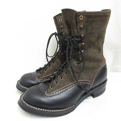 웨스코 WESCO 미품 100주년 JOBMASTER 잡 마스터 가죽 부츠 스웨이드 전환 9.5EE 27.5cm 블랙 블랙 차 신발 신발 상자 포함