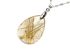 「1点もの 画像現品販売」 ゴールドルチルクォーツ ペンダントトップ パワーストーン ペンダント 天然石 シルバー925 金運