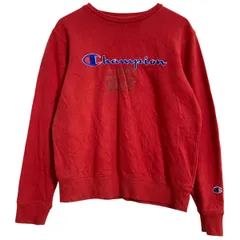 Champion ロゴスウェット トレーナー キッズ L 150～ レッド チャンピオン プルオーバー 裏起毛 古着卸 アメリカ仕入 a701-5911