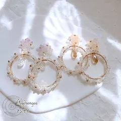 紫陽花 梅雨 花 ピアス 金属アレルギー チタンピアス イヤリング アクセサリー かわいい  可愛い おしゃれ 個性的 大ぶり ゴールド ギフト プレゼント 女性 大きめ 雑貨 レディース