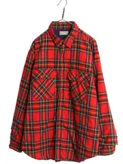 【お得なクーポン配布中!】 80s USA製 エルエルビーン チェック 長袖 フランネル シャツ メンズ XL / ヴィンテージ 長袖シャツ 中綿 キルティング ライナー付き ネル