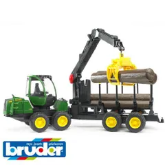 Bruder ブルーダー 正規輸入品 ドイツ JD 1210E グラップルクレーン丸太輸送車 丸太4本付き 02133 1/16 ジョンディア ミニカー ごっこ遊び おうち時間 外遊び 子供のサムネイル