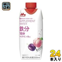 森永乳業 サプリメントウォーター 鉄分 香るもも水 330ml 紙パック 24本 (12本入×2 まとめ買い) 果汁飲料 サプリメントウォーター