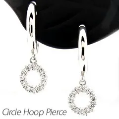 ダイヤ フープピアス 10k 揺れる ダイヤモンド レディース ラウンド サークル 中折れ ゆれる ブラ 10金 k10 ゴールド 0.2カラット 30日以内に発送