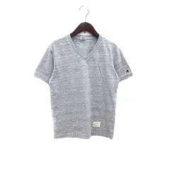 チャンピオン CHAMPION Tシャツ カットソー Vネック 半袖 S グレー /YK