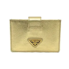 【栄】プラダ 1M1211 カードケース サフィアーノ レザー 小物入れ レディース ゴールド ゴールド金具