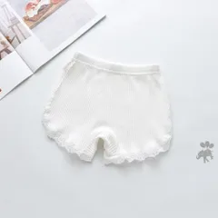 ☆ ホワイト ☆ 120cm ☆ オーバーパンツ キッズ pmypant05 女の子 オーバーパンツ レース サイドレース ショーツ スパッツ パンツ コットン 綿 かわいい 下着 子供 キッズ ジュニア インナー インナーウエア 子ども こども ファッション
