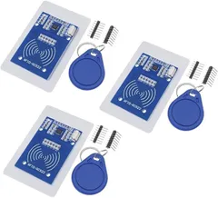【在庫処分】Ren He 3個セット MFRC-522 RC522 RFID 13.56MHz モジュール 無線周波数 ICカード 誘引誘導センサー リーダー モジュール 非接触ICタグ カードキー Arduino Raspberry Piに対応