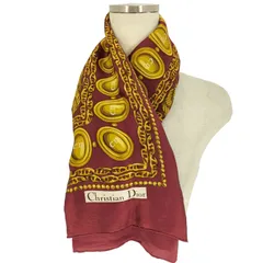 クリスチャンディオール Christian Dior CD 鎖 総柄 プリント 大判 スカーフ レディース 表記無 