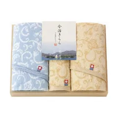 今治きらら 愛媛今治 木箱入フェイスタオル2P&ハンドタオル フェイスタオル34×75cm、ハンドタオル34×34cm B1117624