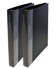 グリーンウィーク 雑誌 切り抜き マガジン クリア ファイル A4変形ワイド 30穴リング バインダー （クリアポケットリフィル30枚付属） 黒 2冊セット アイドル雑誌、推し活 色紙収納 差し替え式 [ブラック] [2冊セット]