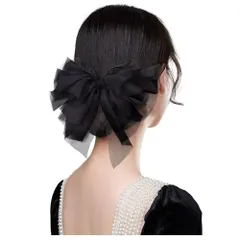 【在庫処分】メッシュ シフォン 蝶結び ふんわり 優しい エレガント ヘアリボン クリップ 髪飾り 髪留め バレッタ 上品 クリスタル ヘアアクセサリー おしゃれ ヘアクリップ 結婚式 通勤 通学 FASELE パーティー お祝い 卒業式