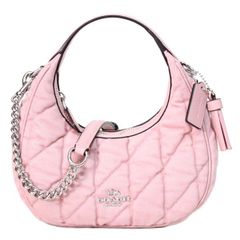 コーチ バッグ COACH デニム レザー 三日月型 キルティング カルメン