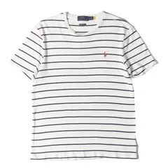 POLO Ralph Lauren ポロ ラルフローレン Tシャツ ホワイト ネイビー 白紺 サイズ:M | スリムフィット ボーダー Tシャツ (CUSTOM SLIM FIT) | トップス カットソー 半袖【メンズ】【中古】