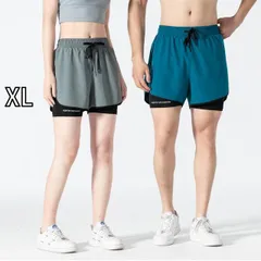 [XL] メンズ ファッション 服 男性用 オシャレ シンプル 大人 かっこいい 大きいサイズ ストリート 紳士服 夏 バドミントン パンツ スーツ フィットネス 速乾 ランニング フェイク トレーニング