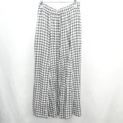 ◇ ⊂ GLOBAL WORK グローバルワーク チェック ロング フレア スカート サイズF ブラック レディース E  【1410290025031】
