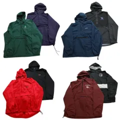 古着卸 まとめ売り アノラックパーカー ジャケット 8枚セット (メンズ XL ) ライン ドローコード ハーフジップ 刺繍 中古 古着 NB6863