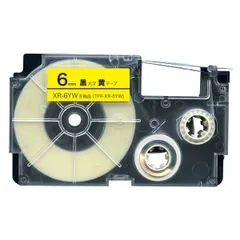【単品】カシオ用 ネームランド 互換 テープカートリッジ XR-6YW ラベル 6mm／黄テープ／黒文字 TPR-XR-6YWのサムネイル