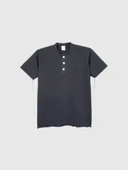 【ネコポス送料無料】Healthknit ヘルスニット ヘンリーネック Tシャツ メンズ レディース 半袖 無地 定番 丸胴編み 製品染め ネコ目ボタン アンダーウェア 906S