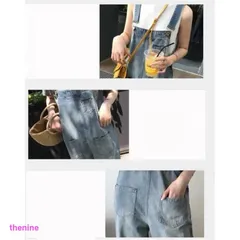 デニム サロペット レディース パンツ オーバーオール 大きいサイズ 春夏 ゆったり ワイド 体型カバー オールインワン 着痩せ 上品 きれい