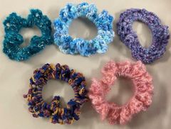 手づくりシュシュ　5点セット　happy00081 ＃毛糸