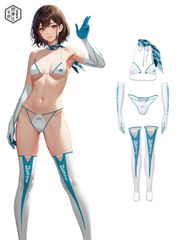 得体社 レースクイーン風 サイバースタイル ビキニ水着 セクシー スポーツウェア コスプレ衣装 セット