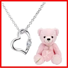 【送料無料 】12月誕生石 タンザナイト・ピンクベア [シアーズ] 天然ダイヤ ハート ネックレス レディース テディベア ぬいぐるみセット 12月 タンザナイ