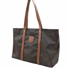 CELINE セリーヌ トートバッグ ハンドバッグ マカダム柄 ブラウン MC98/2